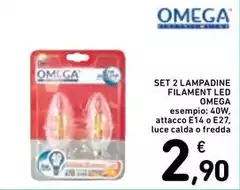 Omega - Set 2 Lampadine Filament Led Omega - Set 2 Lampadine Filament Led