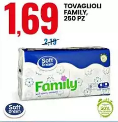 Soft Dream - Tovaglioli Family, 250 Pz Soft Dream - Tovaglioli Family, 250 Pz