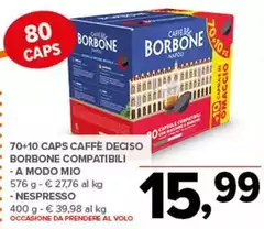 Nespresso - 70+10 Caps Caffe Deciso Borbone Compatibili