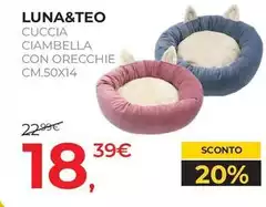 Luna&Teo - Cuccia Ciambella Con Orecchie Luna&Teo - Cuccia Ciambella Con Orecchie