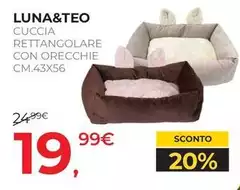 Luna&Teo - Cuccia Rettangolare Con Orecchie Luna&Teo - Cuccia Rettangolare Con Orecchie