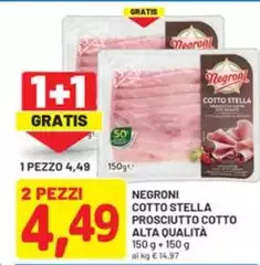 Negroni - Cotto Stella Prosciutto Cotto Alta Qualità