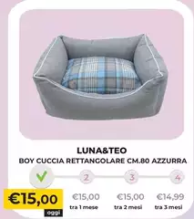 Luna&Teo - Boy Cuccia Rettangolare Azzurra Luna&Teo - Boy Cuccia Rettangolare Azzurra
