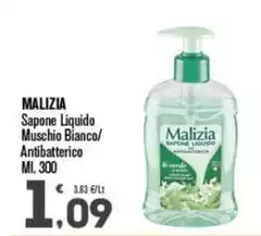 Malizia - Sapone Liquido Muschio Bianco/Antibatterico Malizia - Sapone Liquido Muschio Bianco/Antibatterico