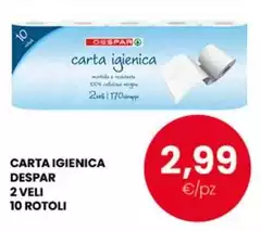 Despar - Carta Igienica 2 Veli 10 Rotoli Despar - Carta Igienica 2 Veli 10 Rotoli
