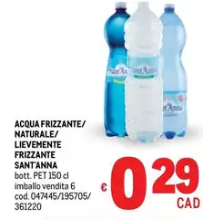 Sant'anna - Acqua Frizzante/Naturale/Lievemente Frizzante