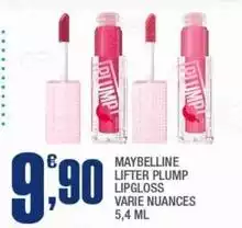 Maybelline - Lifter Plump Lipgloss Varie Nuances Maybelline - Lifter Plump Lipgloss Varie Nuances