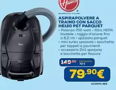 Hoover - Aspirapolvere A Traino Con Sacco HE120 Pet Parquet