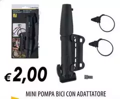 Mini Pompa Bici Con Adattatore