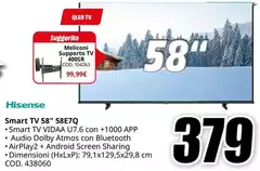 Hisense - Smart TV 58" 58E7Q Hisense - Smart TV 58" 58E7Q
