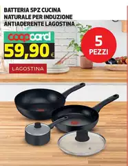 Lagostina - Batteria 5Pz Cucina Naturale Per Induzione Antiaderente
