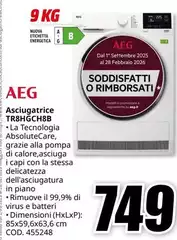 Aeg - Asciugatrice TR8HGCH8B Aeg - Asciugatrice TR8HGCH8B