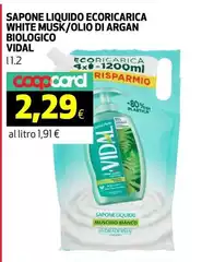 Vidal - Sapone Liquido Ecoricarica White Musk/Olio Di Argan Biologico