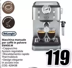 De Longhi - Macchina Manuale Per Caffè In Polvere EM450.M De Longhi - Macchina Manuale Per Caffè In Polvere EM450.M