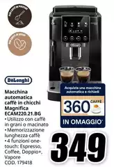 De Longhi - Macchina Automatica Caffè In Chicchi Magnifica ECAM220 21.BG De Longhi - Macchina Automatica Caffè In Chicchi Magnifica ECAM220 21.BG