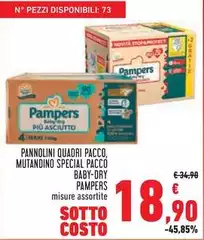 Pampers - Pannolini Quadri Pacco, Mutandino Special Pacco Baby-Dry Pampers - Pannolini Quadri Pacco, Mutandino Special Pacco Baby-Dry