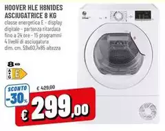 Hoover - Hle H8N1DES Asciugatrice 8 Kg