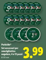 Parkside - Set Accessori Per Smerigliatrice Angolare, 4 O 12 Pezzi