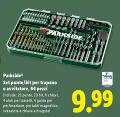 Parkside - Set Punte/Bit Per Trapano O Avvitatore, 64 Pezzi