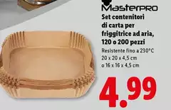 Masterpro - Set Contenitori Di Carta Per Friggitrice Ad Aria, 120 O 200 Pezzi