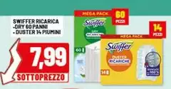 Swiffer - Ricarica Dry 60 Panni/Duster 14 Piumini