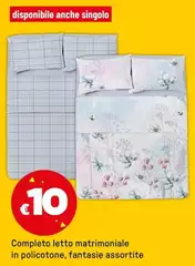 Completo Letto Matrimoniale In Policotone, Fantasie Assortite