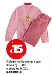 Nazareno Gabrielli - Pigiama Manica Lunga Coral Donna O Uomo