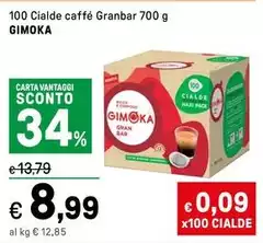 Gimoka - 100 Cialde Caffé Granbar