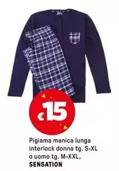 Sensation - Pigiama Manica Lunga Interlock Donna 