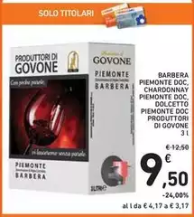 Solo - Barbera Piemonte DOC, Chardonnay Piemonte DOC, Piemonte DOC Piemonte DOC Produttori Di Govone Solo - Barbera Piemonte DOC, Chardonnay Piemonte DOC, Piemonte DOC Piemonte DOC Produttori Di Govone