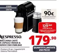 Nespresso - Macchina Caffè A Capsule Inissia & Aeroccino EN80.BAE