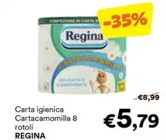 Regina - Carta Igienica Cartacamomilla 8 Rotoli Regina - Carta Igienica Cartacamomilla 8 Rotoli