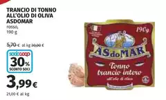 Asdomar - Trancio Di Tonno All'olio Di Oliva Asdomar - Trancio Di Tonno All'olio Di Oliva