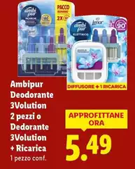 Ambi Pur - Deodorande 3Volution 2 Pezzi O Dedorante 3Volution + Ricarica Ambi Pur - Deodorande 3Volution 2 Pezzi O Dedorante 3Volution + Ricarica