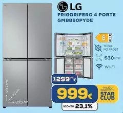 LG - Frigorifero 4 Porte GMB860PYDE