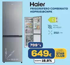 Haier - Frigorifero Combinato HDPR1618CNPK