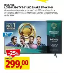 Hisense - LCD50A690 TV 50" UHD Smart TV 4K UHD