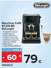 De Longhi - Macchina Caffè EC230.BK
