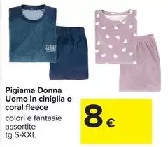 Coral - Pigiama Donna Uomo In Ciniglia O  Fleece