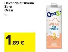 Orasi - Bevanda All'Avena Zero Orasi - Bevanda All'Avena Zero