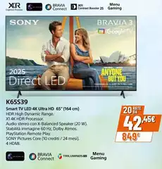 Sony - K65S39 Smart TV Led 4k Ultra HD 65" (164 Cm)