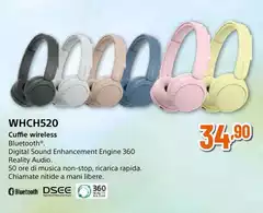 Sony - Cuffie Bluetooth Wireless WH-CH520 - Durata Della Batteria Fino A 50 Ore Con Ricarica Rapida, Stile On-ear