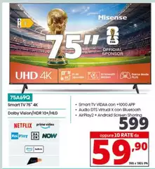 Hisense - 75A69Q Smart Tv 75" 4k