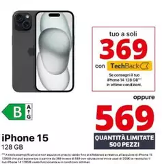 Apple - iPhone 15 128GB Nero