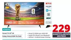Hisense - 43A69Q Smart Tv 43" 4K