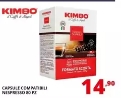 Kimbo - Capsule Compatibili Nespresso 80 Pz Kimbo - Capsule Compatibili Nespresso 80 Pz