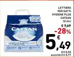 Catsan - Lettiera Per Gatti Hygiene Plus