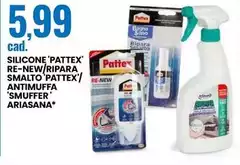 Pattex - Silicone 'Patex' Re-new'Ripara Smalto' '/ Antimuffa 'Smuffer' Pattex - Silicone 'Patex' Re-new'Ripara Smalto' '/ Antimuffa 'Smuffer'