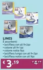 Lines - À Assorbenti Lactifless Con Ali 9+2 Pz 