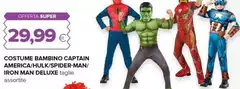 Deluxe - Costume Bambino Captain America Hulk Spider-Man/ Iron Man